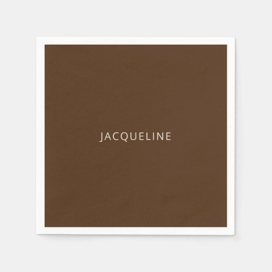 Serviette En Papier Fête de mariage marron personnalisée (Devant)