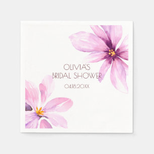 Serviette En Papier Fête de mariage minimaliste élégante Fleur rose