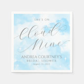Serviette En Papier Fête de mariage Modern Cloud Nine Pastel Bleu Rêve (Devant)