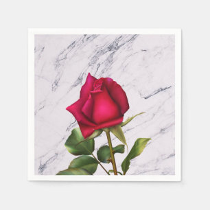 Serviette En Papier Fête de mariage moderne avec des billes Rose Rouge
