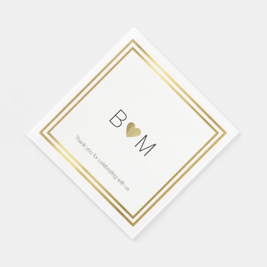 Serviette En Papier fête de mariage moderne / élégante (Coin)