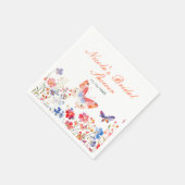 Serviette En Papier Fête de mariage papillon d'été floral (Coin)