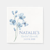 Serviette En Papier Fête de mariage papillon fleur sauvage bleu poussi (Devant)