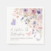 Serviette En Papier Fête de mariage papillon fleurs sauvages (Devant)