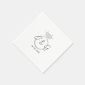 Serviette En Papier Fête de mariage personnalisée unique (Coin)