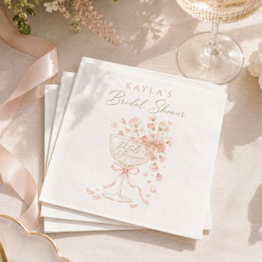 Serviette En Papier Fête de mariage Petals & Prosecco