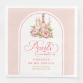 Serviette En Papier Fête de mariage raffinée perles et Prosecco (Devant)