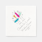 Serviette En Papier Fête de mariage rétro bulles Champagne (Devant)