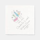 Serviette En Papier Fête de mariage rétro bulles Champagne (Devant)