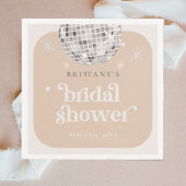 Serviette En Papier Fête de mariage rétro disco groovy argenté 