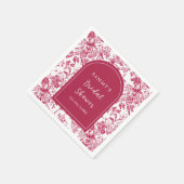 Serviette En Papier Fête de mariage rose antique en style de chinoiser (Coin)