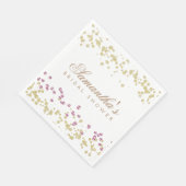 Serviette En Papier Fête de mariage rose et dorée avec paillettes (Coin)