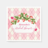 Serviette En Papier Fête de mariage rose fraise douce et fruitée (Devant)
