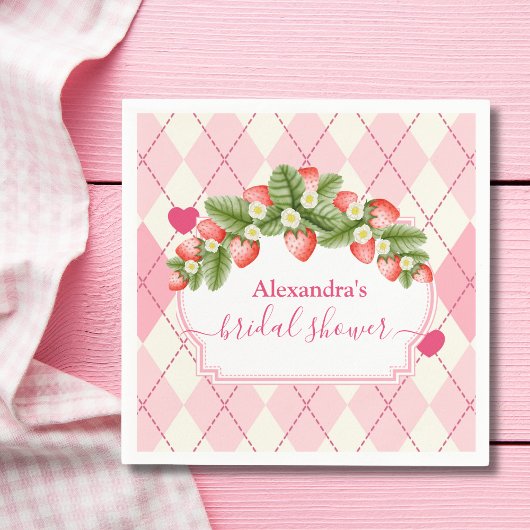 Serviette En Papier Fête de mariage rose fraise tout sucre