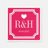 Serviette En Papier Fête de mariage rose Fuchsia (Devant)