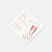 Serviette En Papier Fête de mariage rose Perles et Prosecco (Coin)