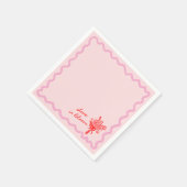 Serviette En Papier Fête de mariage rose rouge amour en fleurs (Coin)