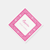 SERVIETTE EN PAPIER FETE DE MARIAGE ROSE TALAVERA (Coin)
