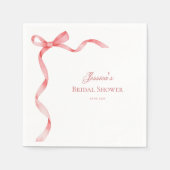 Serviette En Papier Fête de mariage ruban français Coquette rose (Devant)