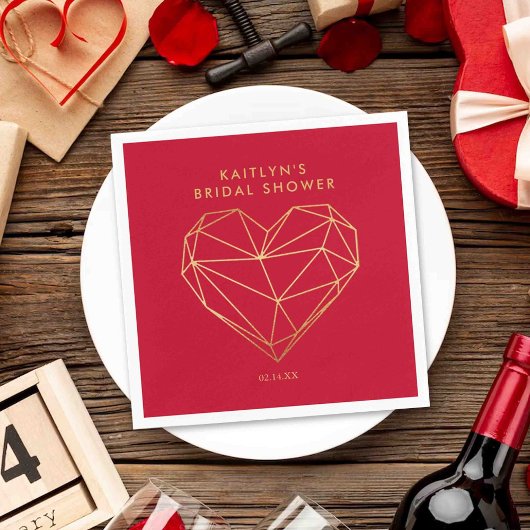 Serviette En Papier Fête de mariage Saint-Valentin Cœur Géométrique