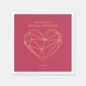 Serviette En Papier Fête de mariage Saint-Valentin Cœur Géométrique (Devant)