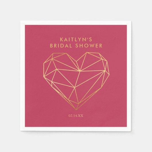 Serviette En Papier Fête de mariage Saint-Valentin Cœur Géométrique (Devant)