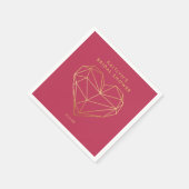 Serviette En Papier Fête de mariage Saint-Valentin Cœur Géométrique (Coin)
