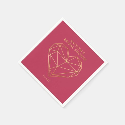 Serviette En Papier Fête de mariage Saint-Valentin Cœur Géométrique (Coin)