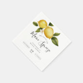 Serviette En Papier Fête de mariage simple Italia Lemon Calligraphie (Coin)