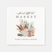 Serviette En Papier Fête de Mariage sous le Thème du Marché (Devant)