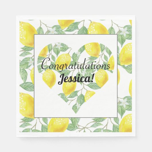 Serviette En Papier Fête de Mariage sur le thème du Citron et de l'Amo (Devant)