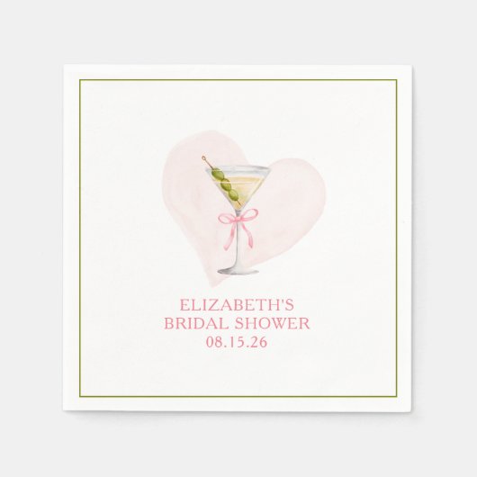 Serviette En Papier Fête de Mariage Tendance Dirty Martini Coquette à (Devant)