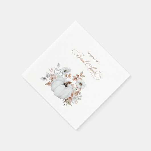 Serviette En Papier Fête de mariage thème citrouille blanche d'automne (Coin)