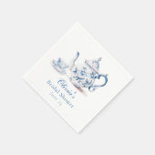 Serviette En Papier Fête de mariage thème thé fleuri bleu (Coin)