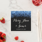 Serviette En Papier Fête de Mariage Tombant Étoiles "Sapphire Blue" (En situation)