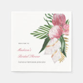 Serviette En Papier Fête de Mariage Tropical Paradisiaque (Devant)