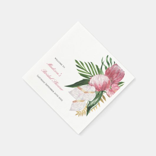 Serviette En Papier Fête de Mariage Tropical Paradisiaque (Coin)