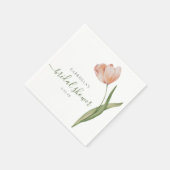 Serviette En Papier Fête de mariage tulipe aquarelle verte (Coin)