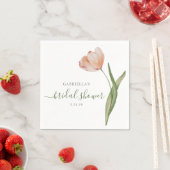 Serviette En Papier Fête de mariage tulipe verte aquarelle (En situation)