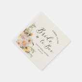 Serviette En Papier Fête de Mariée Fleur Sauvage Rustique (Coin)