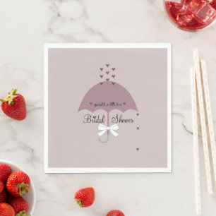Serviette En Papier Fête de mariée Sprinting Love Mauve & White Shower