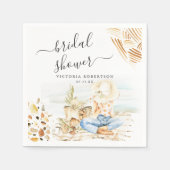 Serviette En Papier Fête de Mariée sur la Plage Tropicale (Devant)