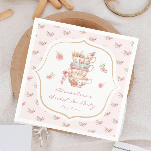 Serviette En Papier Fête de Mariée Tea Party