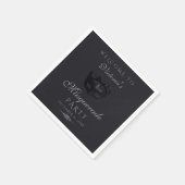 Serviette En Papier Fête de masquerade moderne argent noir (Coin)