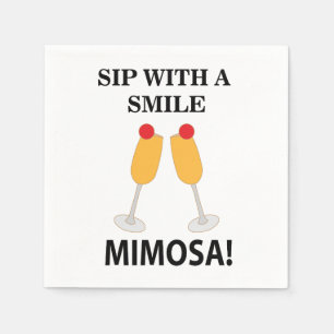Serviette En Papier Fête de Mimosa Sip With A Smile