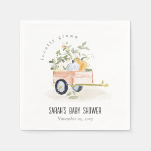 Serviette En Papier Fête de Naissance à l'aquarelle Chariot de Citroui