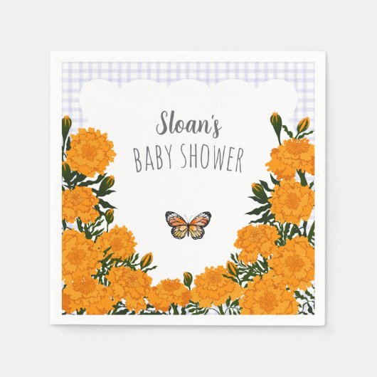 Serviette En Papier Fête de naissance bébé 005 Iris Marigold Monarch G (Devant)