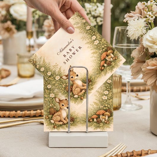 Serviette En Papier Fête de naissance Bébé Cerf Conte de Fées
