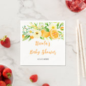 Serviette En Papier Fête de Naissance Bébé Citron Orange (En situation)