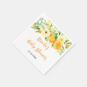 Serviette En Papier Fête de Naissance Bébé Citron Orange (Coin)